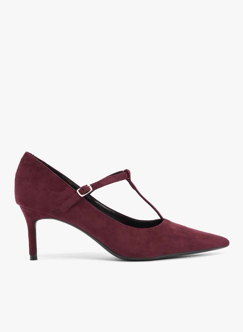 ايلا Classic Mid Heel Pumps With Buckle Strap
